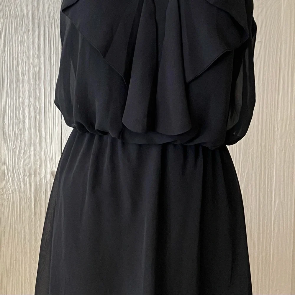 AB Studio Black Dress with Bow and Gathered Waist Size Small - Picture 5 of 14